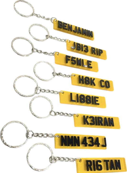 4D Keyring number plate